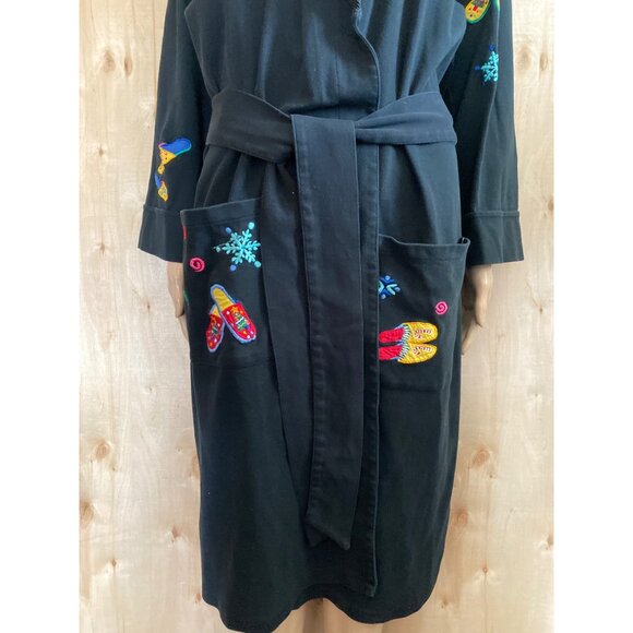 Vintage Michael Simon Lite Whimsical Christmas Holiday Robe Duster Size Small - Picture 5 of 12